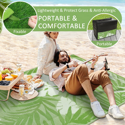 8‘x10' Outdoor Rug Waterproof Recycled Plastic Straw Rug Patio Rug Indoor Outdoor Carpet for Patio Deck Camping RV Beach