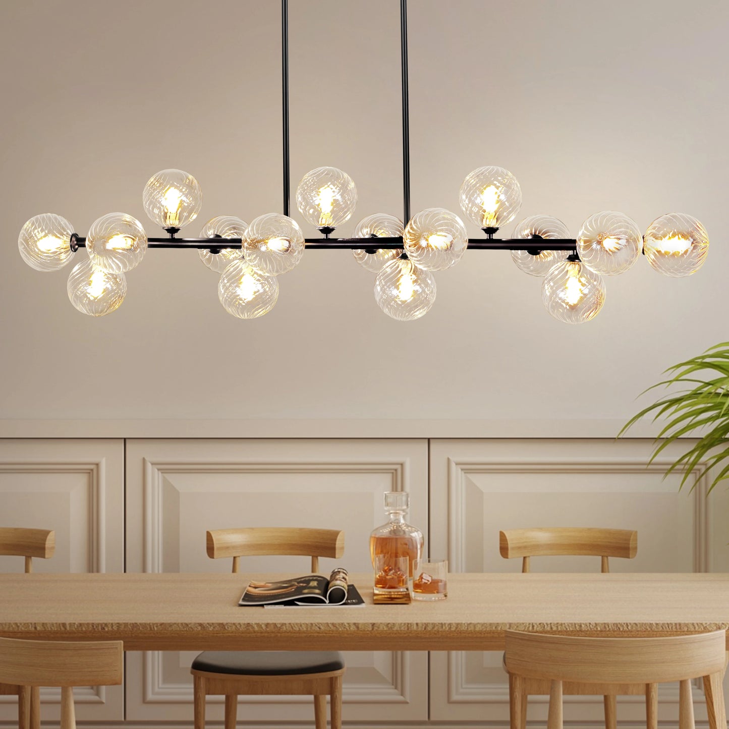 Mid Century Modern Chandelier 16-Lights Sputnik Chandelier 54in