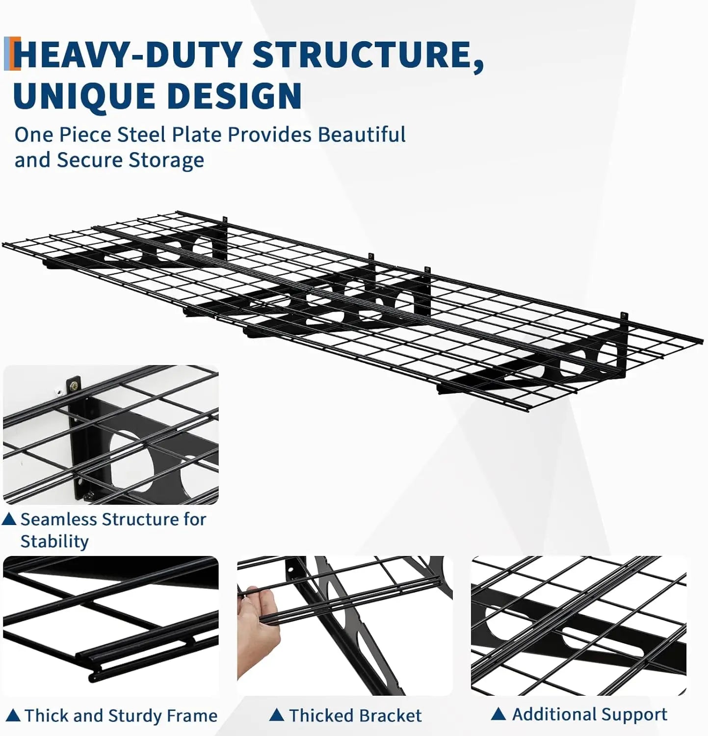 2 Pack 2x6Ft Garage Shelving Wall Mounted,  24"x72" Wall Shelf Garage Storage Rack Floating Shelves for Warehouse, Laundry