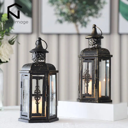 Vintage Nordic Candle Holder, Hanging Lantern