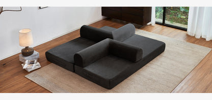 79'' Boneless Couch Foldable Convertible Futon Sleeper Sofa Bed