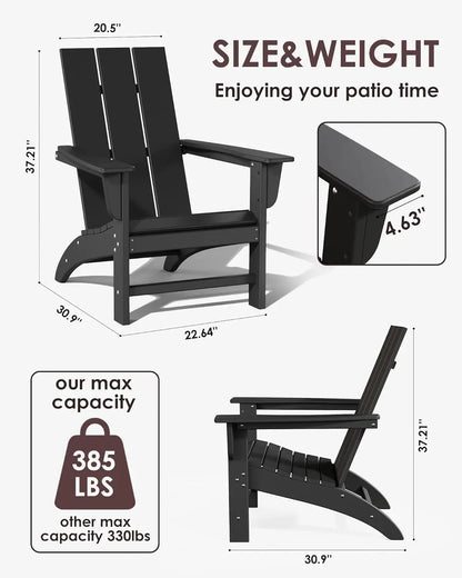Poly Lumber Adirondack Chairs Set of 6, All-Weather Resistant, Looks Like Wood, Pre-Assembled
