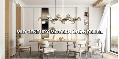 Mid Century Modern Chandelier 16-Lights Sputnik Chandelier 54in