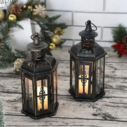 Vintage Nordic Candle Holder, Hanging Lantern