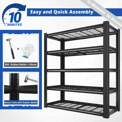 Nnovaroom  72" Adjustable Metal Double Layer Column Shelving