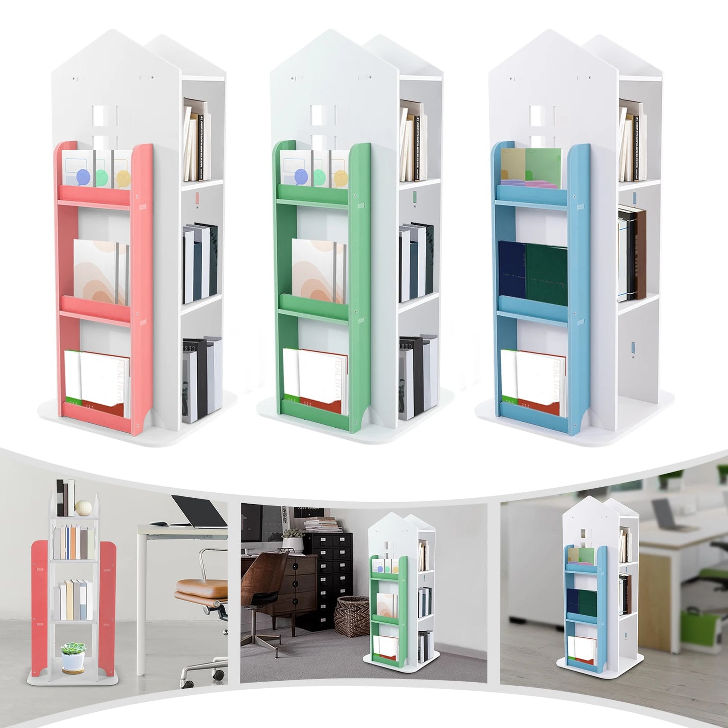 360° Rotating Creative Castle Bookcase