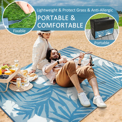 8‘x10' Outdoor Rug Waterproof Recycled Plastic Straw Rug Patio Rug Indoor Outdoor Carpet for Patio Deck Camping RV Beach