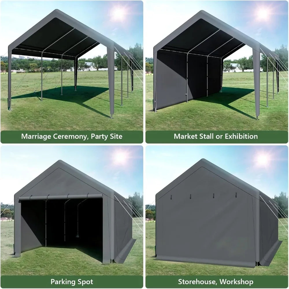 10x20 Ft Heavy Duty Canopy Steel Canopy Storage Shed