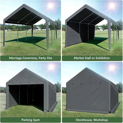 10x20 Ft Heavy Duty Canopy Steel Canopy Storage Shed
