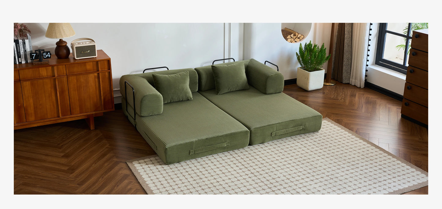 79'' Boneless Couch Foldable Convertible Futon Sleeper Sofa Bed