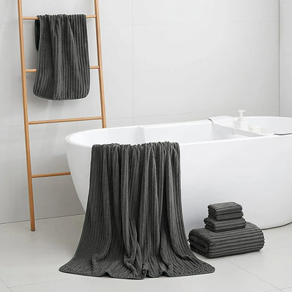 6-Piece Oversized Microfiber Bath Towel Set, 40x80 Inches, Super Soft Quick Dry for Bathroom Spa Gym Hotel