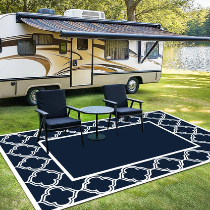 Outdoor Foldable Reversible Large Floor Mat for RV Patio Backyard Deck Picnic Beach Camping