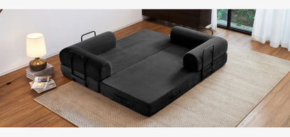 79'' Boneless Couch Foldable Convertible Futon Sleeper Sofa Bed