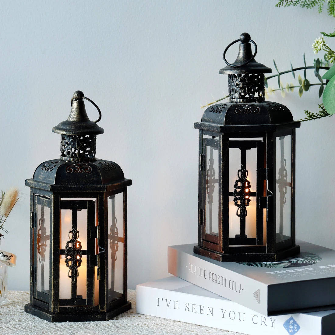 Vintage Nordic Candle Holder, Hanging Lantern