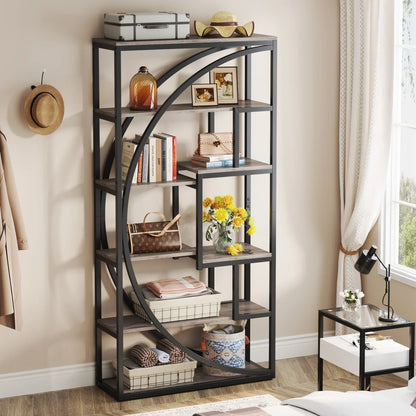 Tribesigns Bookshelf, Industrial 5-Tier Etagere Bookcase