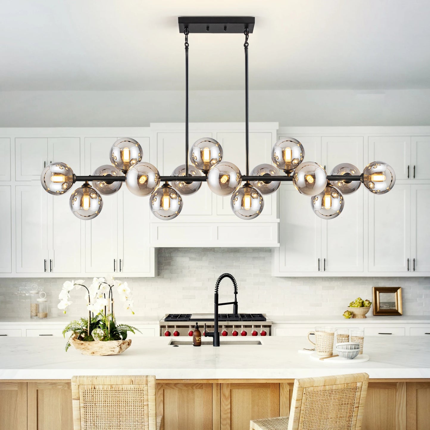 Mid Century Modern Chandelier 16-Lights Sputnik Chandelier 54in