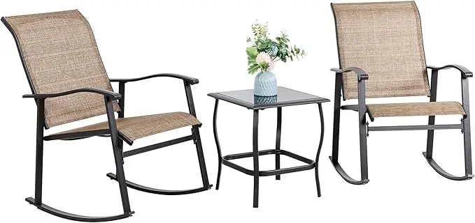 3 Piece Outdoor Rocking Bistro Set