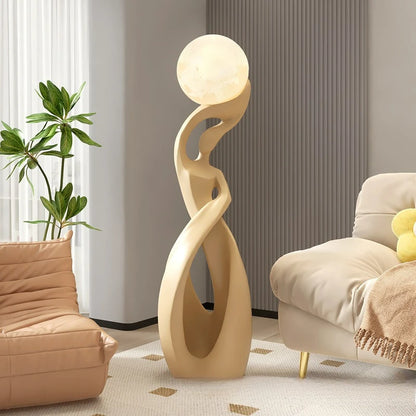Artistic Lady Floor Lamp Moon Color Light