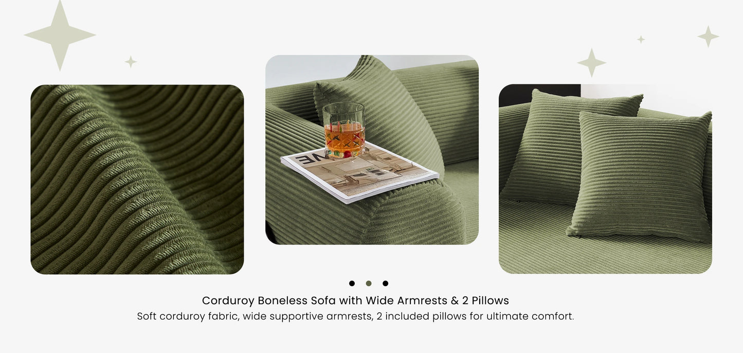 79'' Boneless Couch Foldable Convertible Futon Sleeper Sofa Bed