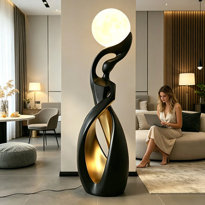 Artistic Lady Floor Lamp Moon Color Light