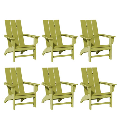 Poly Lumber Adirondack Chairs Set of 6, All-Weather Resistant, Looks Like Wood, Pre-Assembled
