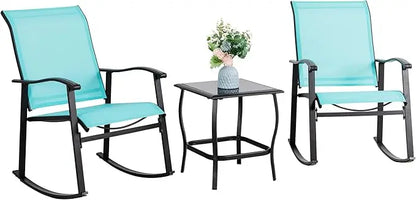 3 Piece Outdoor Rocking Bistro Set