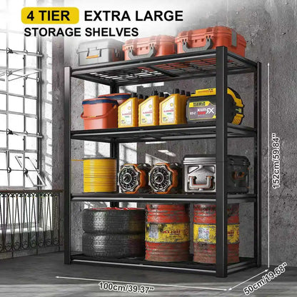 Sturdy 4-Shelf Garage Storage Unit, Supports Up to 2240 Pounds