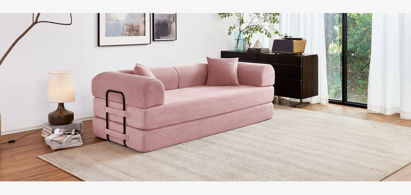 79'' Boneless Couch Foldable Convertible Futon Sleeper Sofa Bed