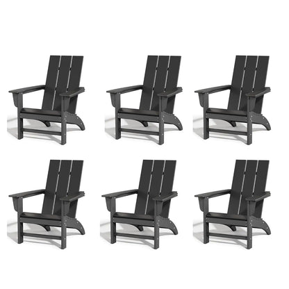 Poly Lumber Adirondack Chairs Set of 6, All-Weather Resistant, Looks Like Wood, Pre-Assembled