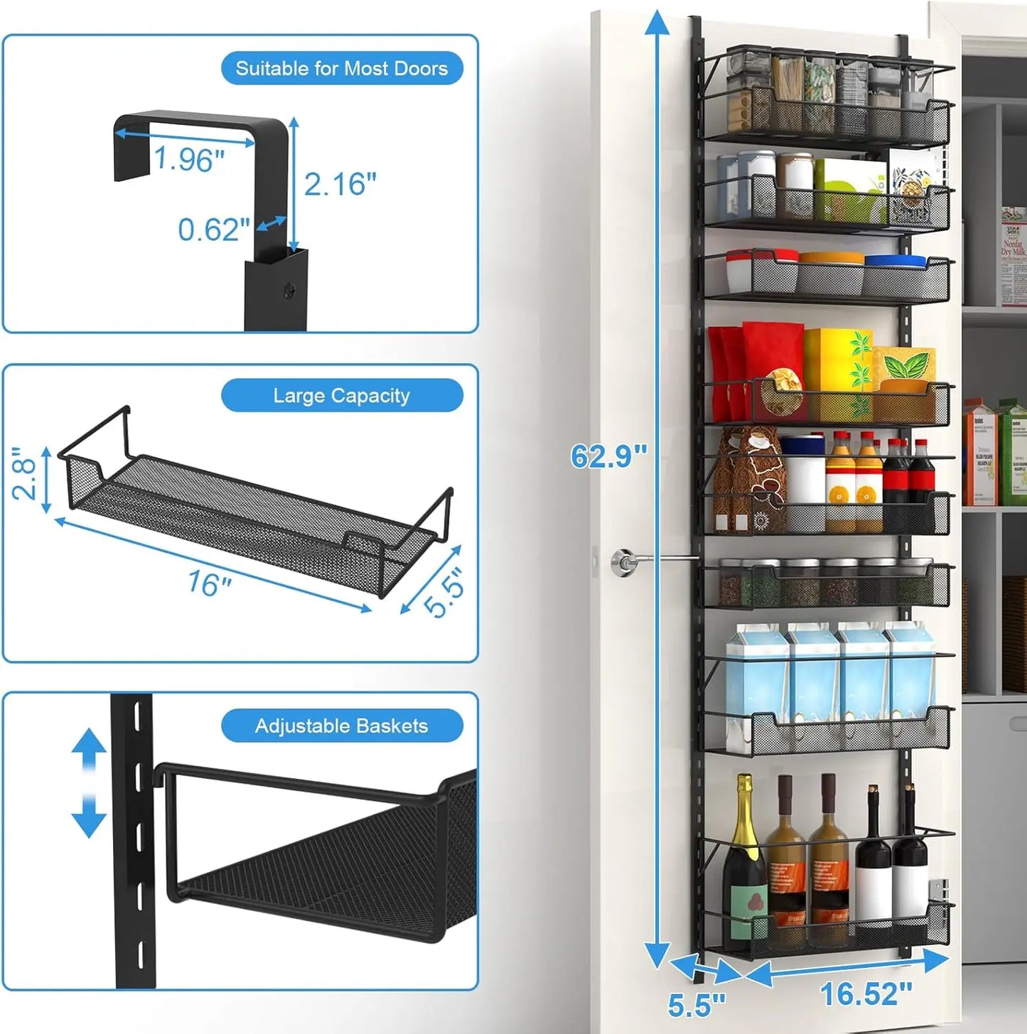 8-Tier Adjustable Over-the-Door  Organizer
