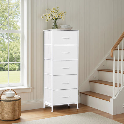JHK 48IN Dresser For Bedroom With 5 Fabric Drawers and steel frame