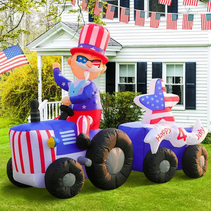6FT Patriotic Uncle Sam Drive Tractor Inflatable