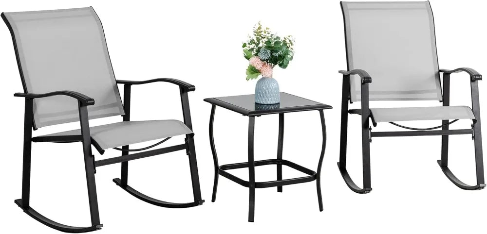 3 Piece Outdoor Rocking Bistro Set