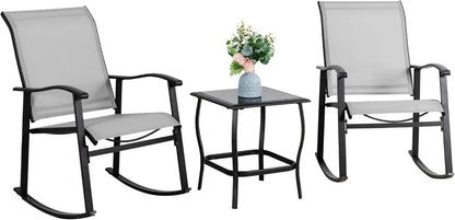 3 Piece Outdoor Rocking Bistro Set