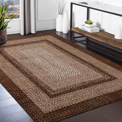 Washable Area Rugs  Braided Print Non Slip Rug