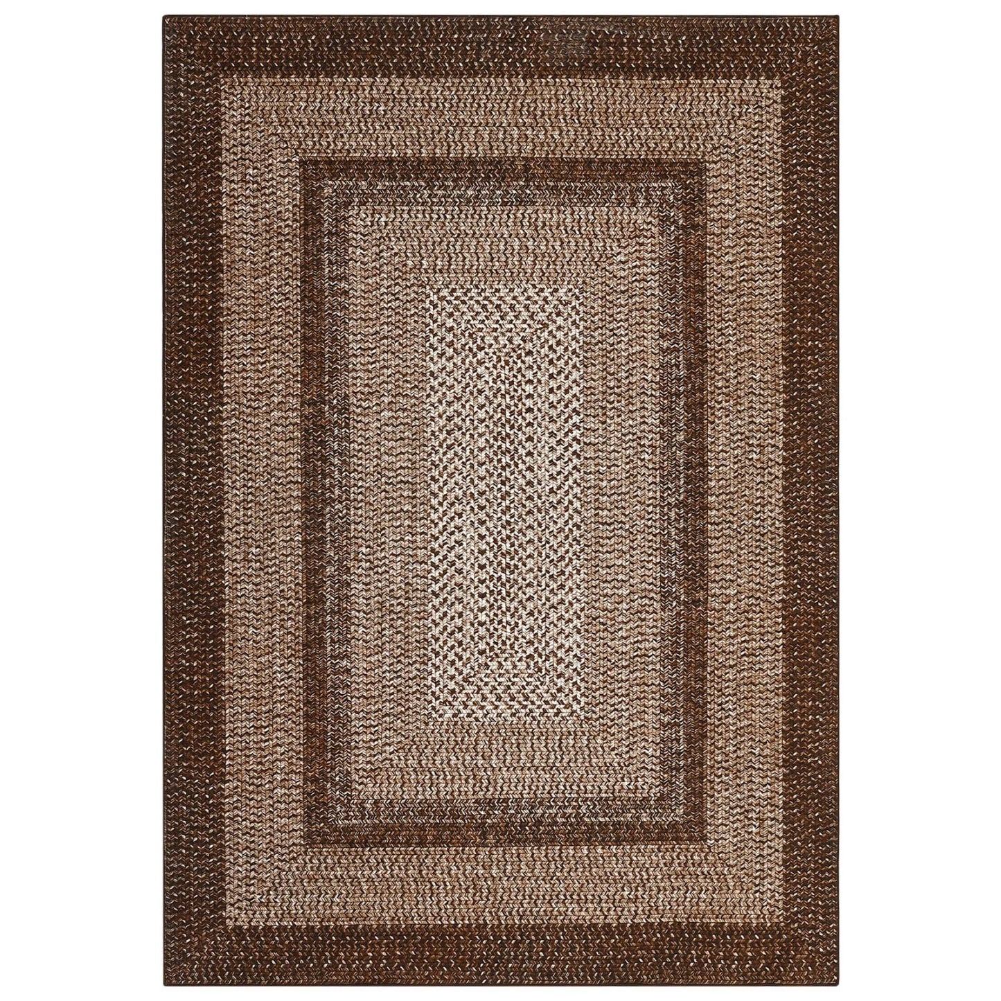 Washable Area Rugs  Braided Print Non Slip Rug
