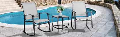 3 Piece Outdoor Rocking Bistro Set