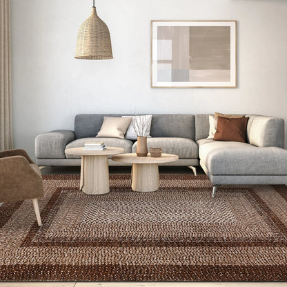 Washable Area Rugs  Braided Print Non Slip Rug