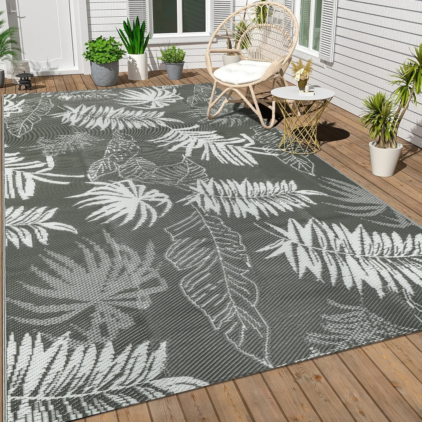 Outdoor Plastic Carpet Outdoor Rugs Waterproof Reversible Camping Mat Outdoor Plastic Straw Rugs RV Mat For Family Camp Picnic