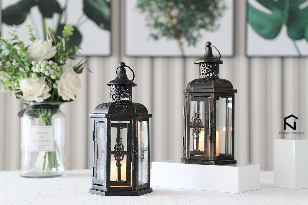Vintage Nordic Candle Holder, Hanging Lantern