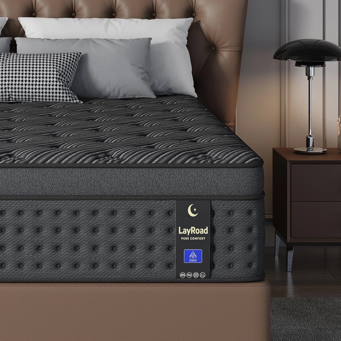 LayRoad Spring Mattress Single/Double/Queen/King Sizes Memory Foam Mattress Medium Firmness Pressure Relief