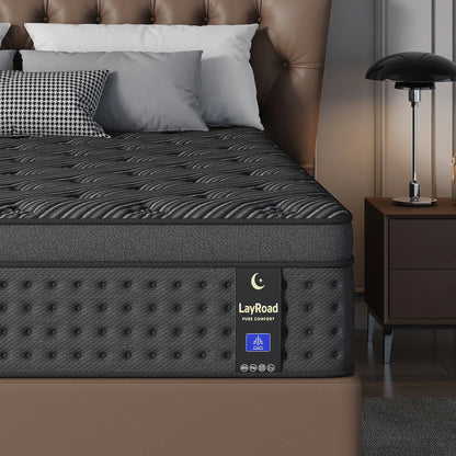 LayRoad Spring Mattress Single/Double/Queen/King Sizes Memory Foam Mattress Medium Firmness Pressure Relief