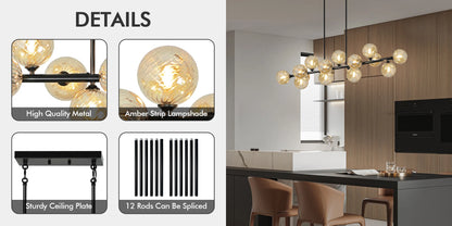Mid Century Modern Chandelier 16-Lights Sputnik Chandelier 54in