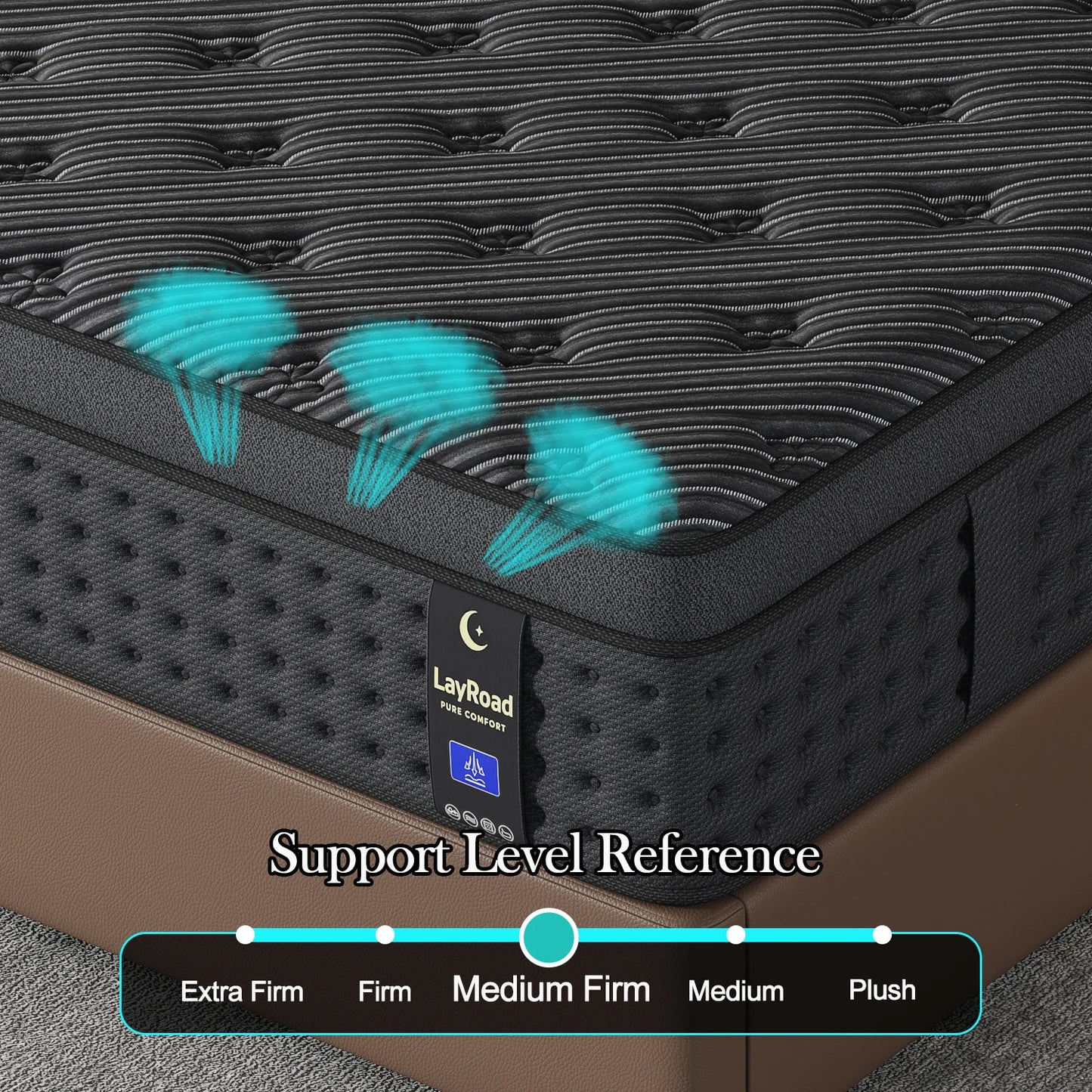 LayRoad Spring Mattress Single/Double/Queen/King Sizes Memory Foam Mattress Medium Firmness Pressure Relief