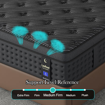 LayRoad Spring Mattress Single/Double/Queen/King Sizes Memory Foam Mattress Medium Firmness Pressure Relief