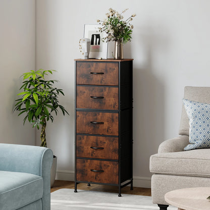JHK 48IN Dresser For Bedroom With 5 Fabric Drawers and steel frame