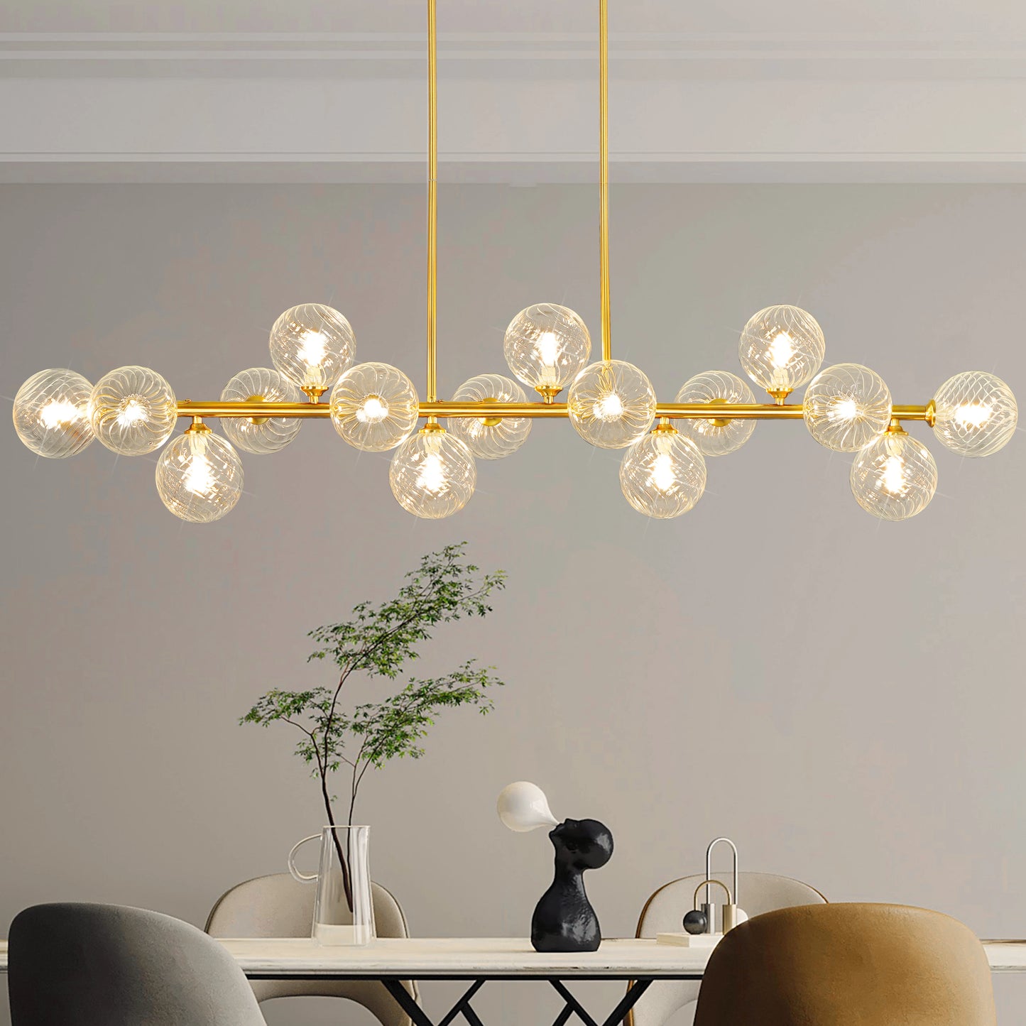 Mid Century Modern Chandelier 16-Lights Sputnik Chandelier 54in