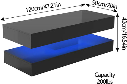 Modern Stylish Coffee Table with LED lights and 2 Storage Drawers