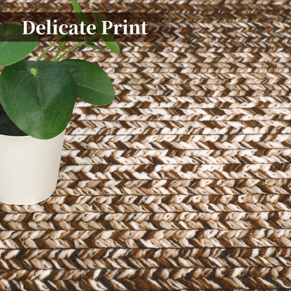 Washable Area Rugs  Braided Print Non Slip Rug