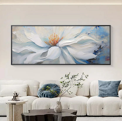 Thick Texture decoration hanging painting for living room, frameless modern wall art [High-end hand-painted floral oil painting]